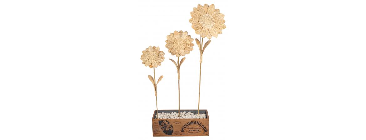 Sunflower Set of 3 with Bamboo Stick